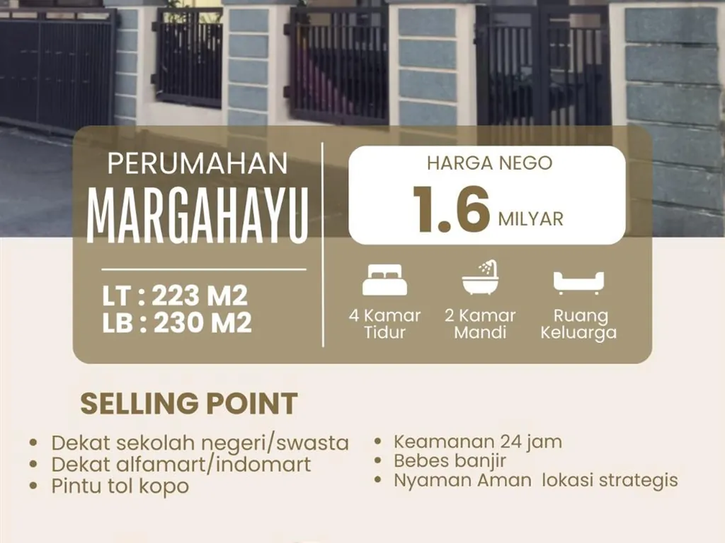 Dijual Murah Rumah  Siap Huni  di Komplek Margahayu kopo Bandung